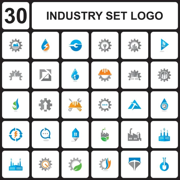 工業用ロゴのセットであるエンジニアリングベクトルのセット — ストックベクタ