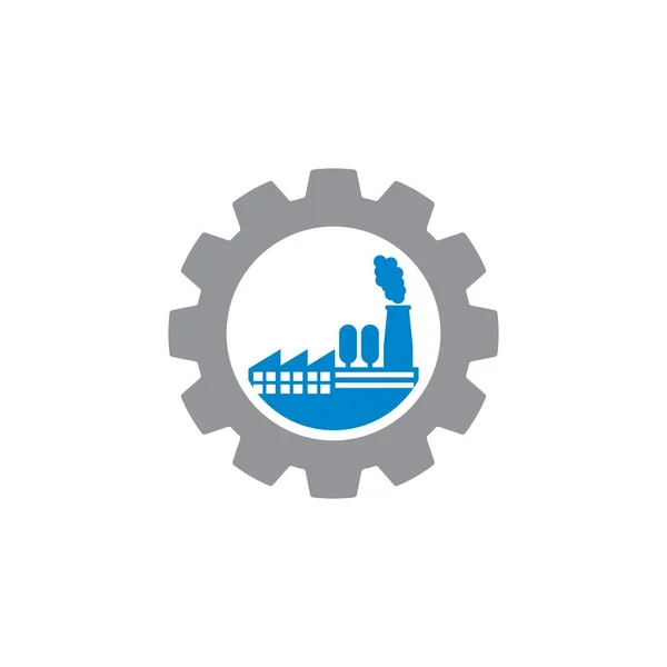抽象的な工場のベクトル産業ロゴ — ストックベクタ