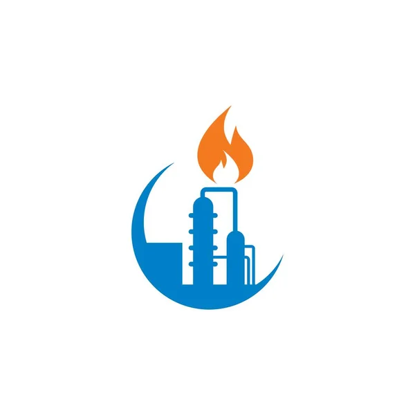 Vettore Del Gas Dell Olio Vettore Del Logo Dell Industria — Vettoriale Stock