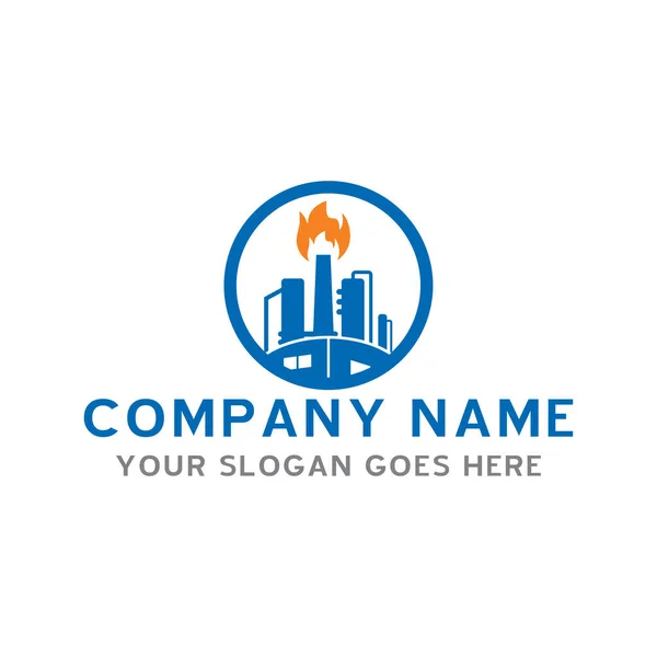 Logotipo Indústria Fábrica Logotipo Industrial — Vetor de Stock