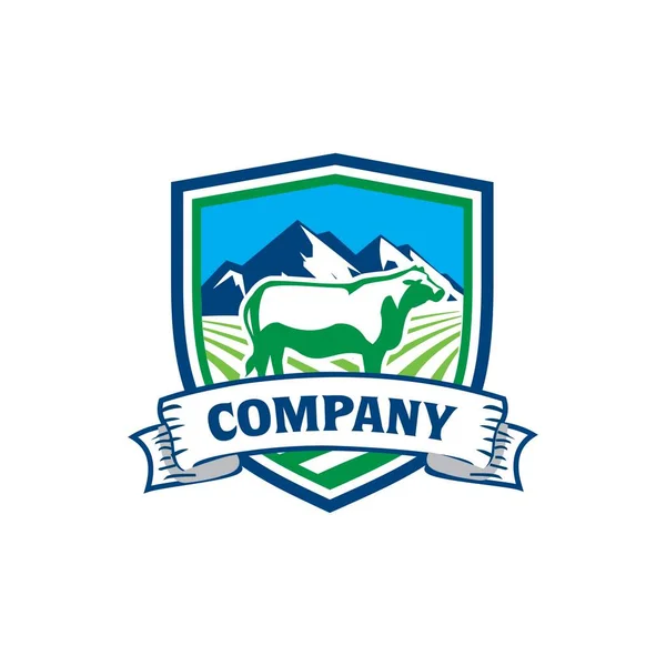 Family Farm Logo Cow Logo — стоковый вектор