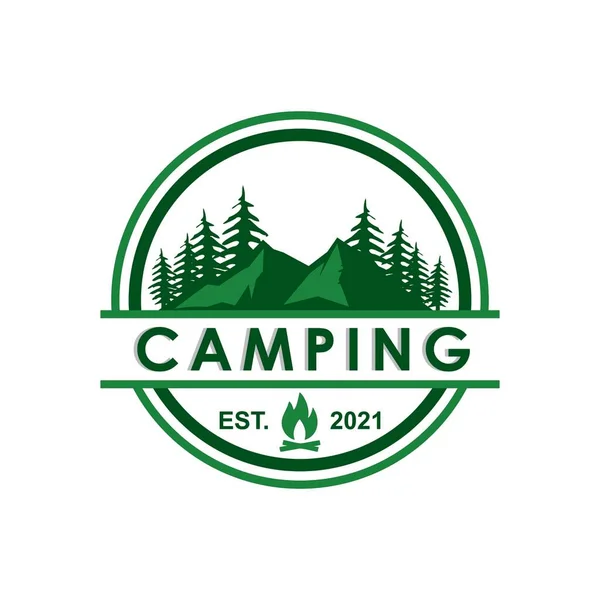 Vector Camping Vector Logo Aventura — Vector de stock