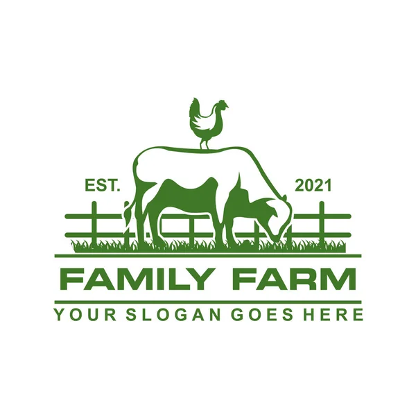 Family Farm Vector Agriculture Logo — стоковый вектор