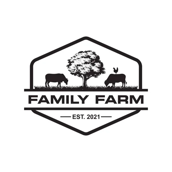 Family Farm Vector Agriculture Logo — стоковый вектор