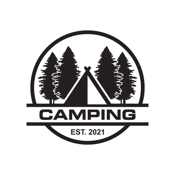 Vector Camping Vector Logo Aventura — Vector de stock