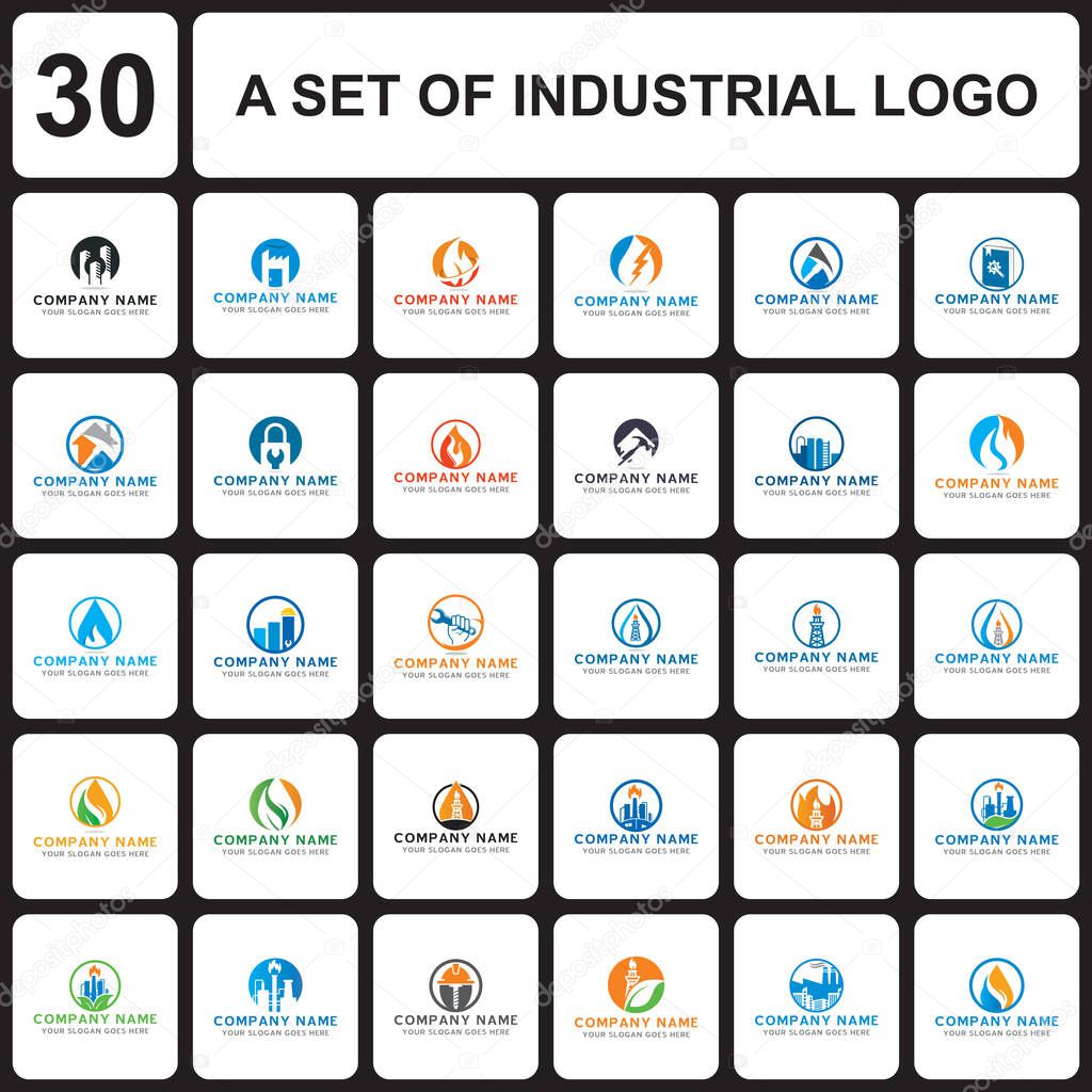 a set of industry logo , a set of industrial logo