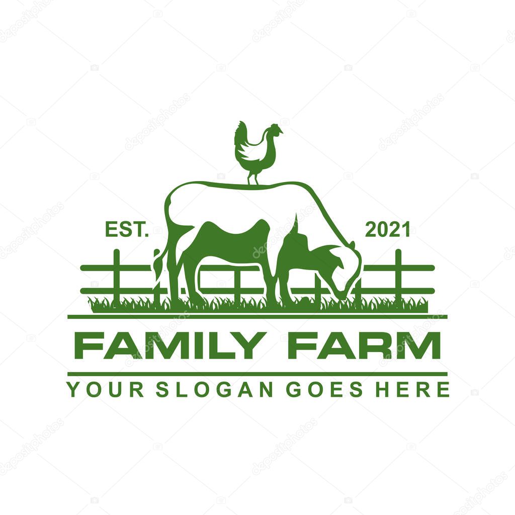 family farm vector , agriculture logo