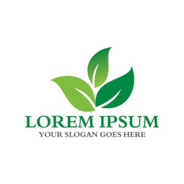 Yaprak logosu, doğa logosu vektörü