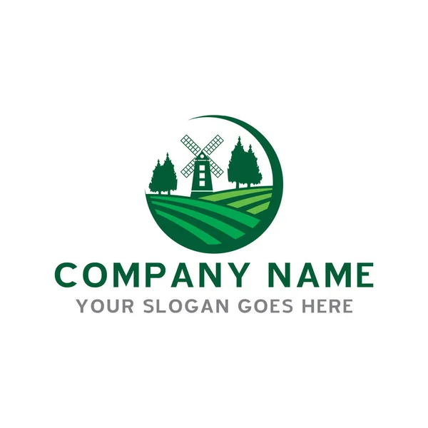 Logotipo Fazenda Vetor Logotipo Agricultura — Vetor de Stock