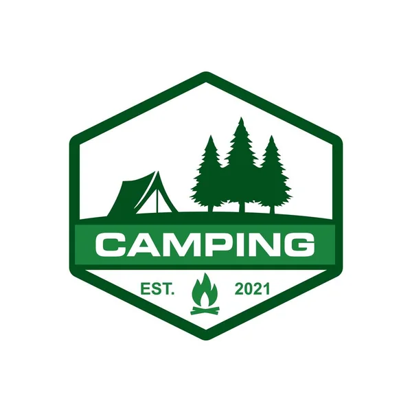 Logo Camping Vector Logo Aventura — Archivo Imágenes Vectoriales