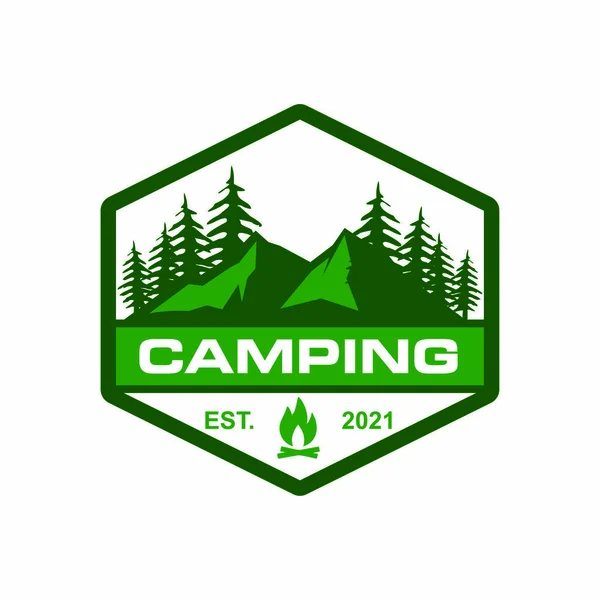 Camping Logo Avontuur Logo Vector — Stockvector