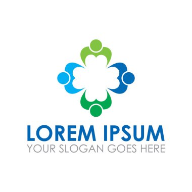 Takım çalışması vektörü, arkadaşlık logosu vektörü