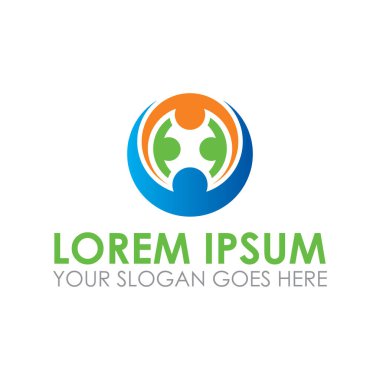 Ortaklık vektörü, takım çalışması logo vektörü