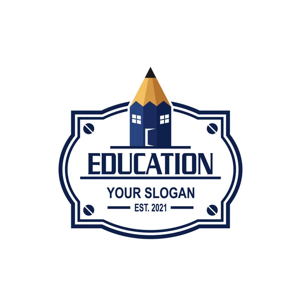 Pen Door Vector Education Logo — стоковый вектор