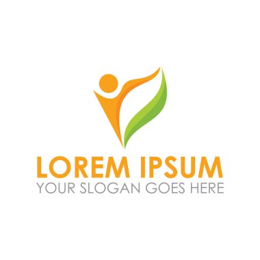 Doğa gıda vektörü, sağlıklı logo