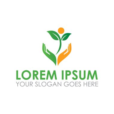 Doğa gıda vektörü, sağlıklı logo