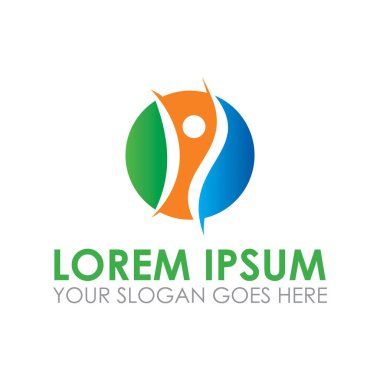 Sağlıklı vektör, takım çalışması logo vektörü