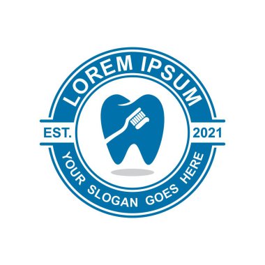 Diş logosu, dişçilik logo vektörü