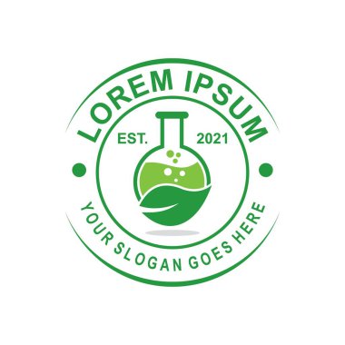 Laboratuvar logosu, tıbbi logo vektörü