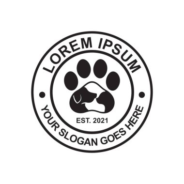 Hayvan bakım logosu, veteriner logosu.