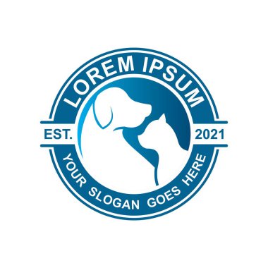 Hayvan bakım logosu, veteriner logosu.