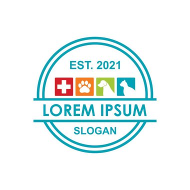 Hayvan bakım logosu, veteriner logosu.