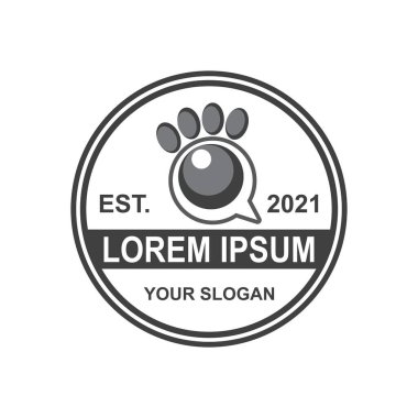 Hayvan bakım logosu, veteriner logosu.