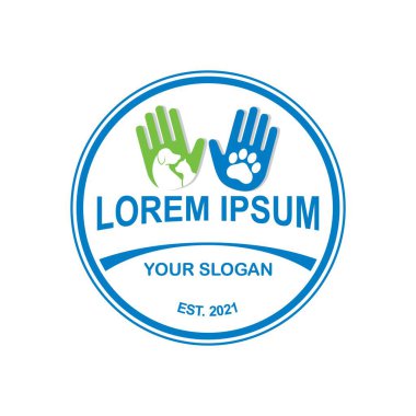 Hayvan bakım logosu, veteriner logosu.