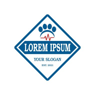 Hayvan bakım logosu, veteriner logosu.