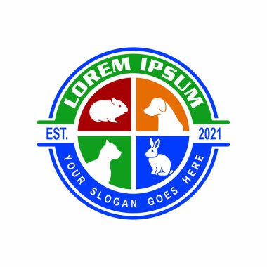 Hayvan bakım logosu, veteriner logosu.