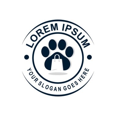 Evcil hayvan dükkanı logosu, veteriner logosu.