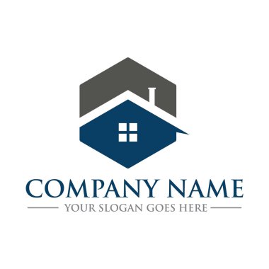Emlak logosu, inşaat vektörü