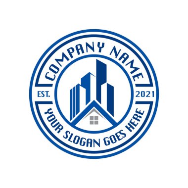 Emlak logosu, inşaat vektörü