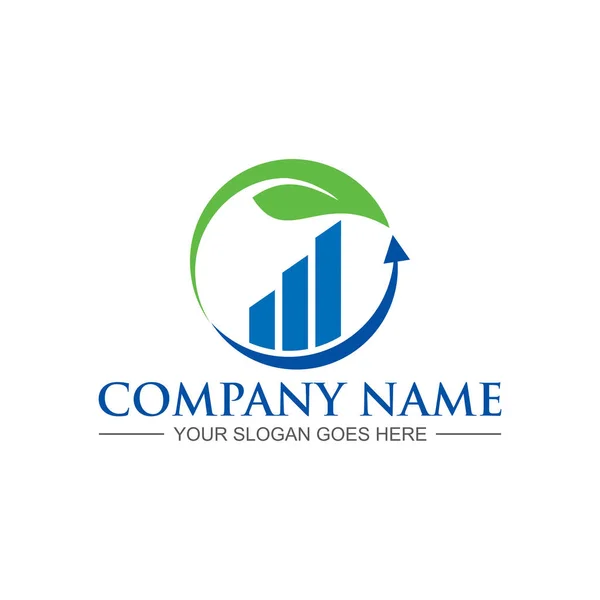 Financial Logo Chart Logo Vector —  Vetores de Stock