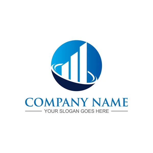 Financial Logo Chart Logo Vector — Vetor de Stock