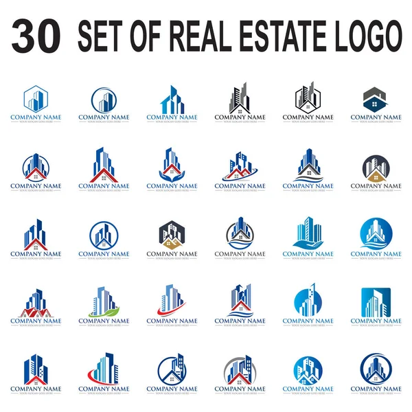 Set Real Estate Logo Set Building Vector — Vector de stock