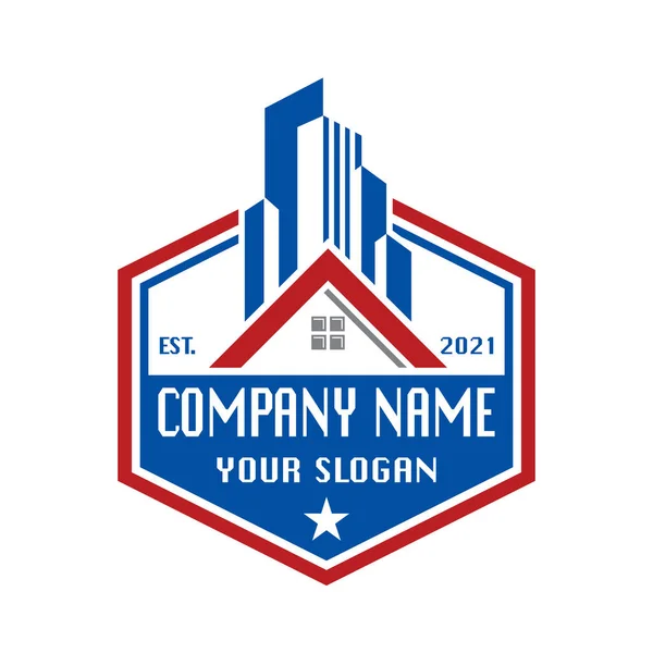 Real Estate Logo Building Vector — Vetor de Stock