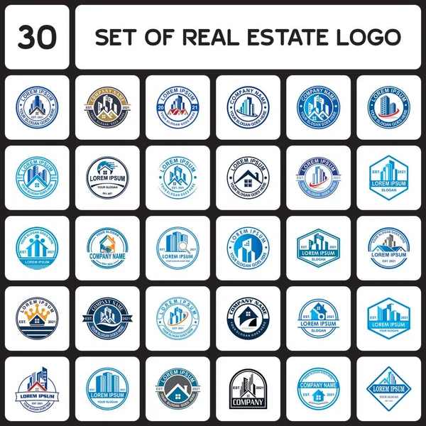 Set Real Estate Logo Set Building Logo — Vector de stock