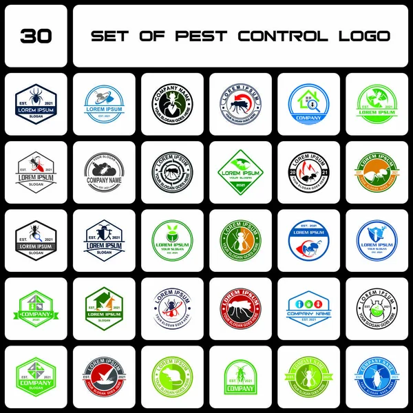 害虫駆除ロゴのセット 殺虫剤のロゴのセット ストックイラスト