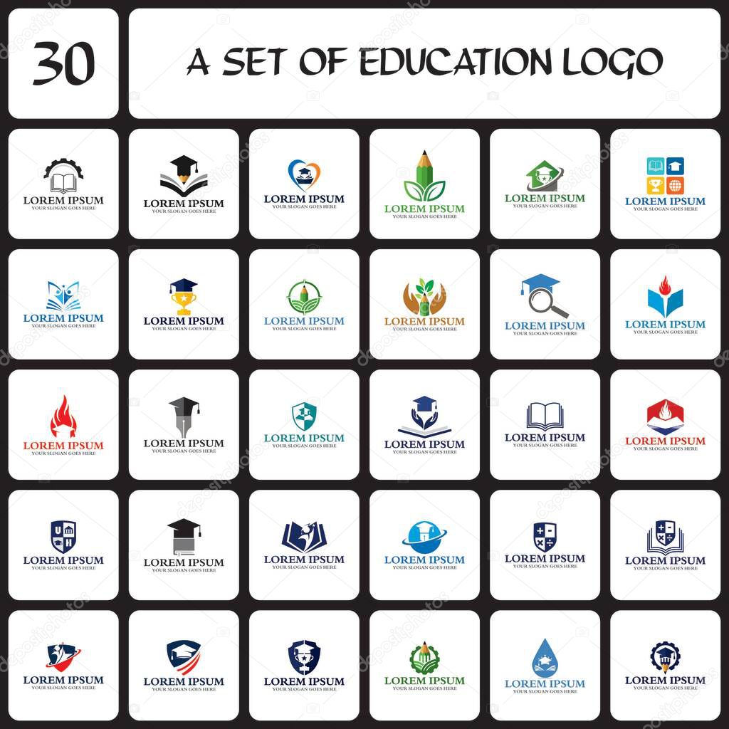 A set of education logo , a set of university logo