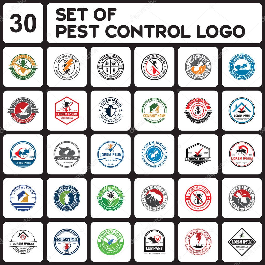 a set of pest control logo , a set of pesticide logo