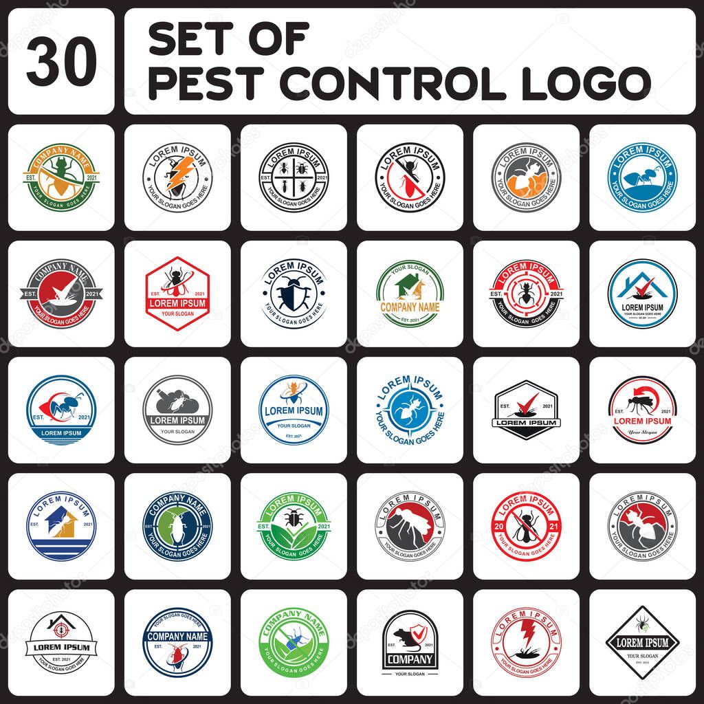 A set of pest control logo , a set of pesticide logo