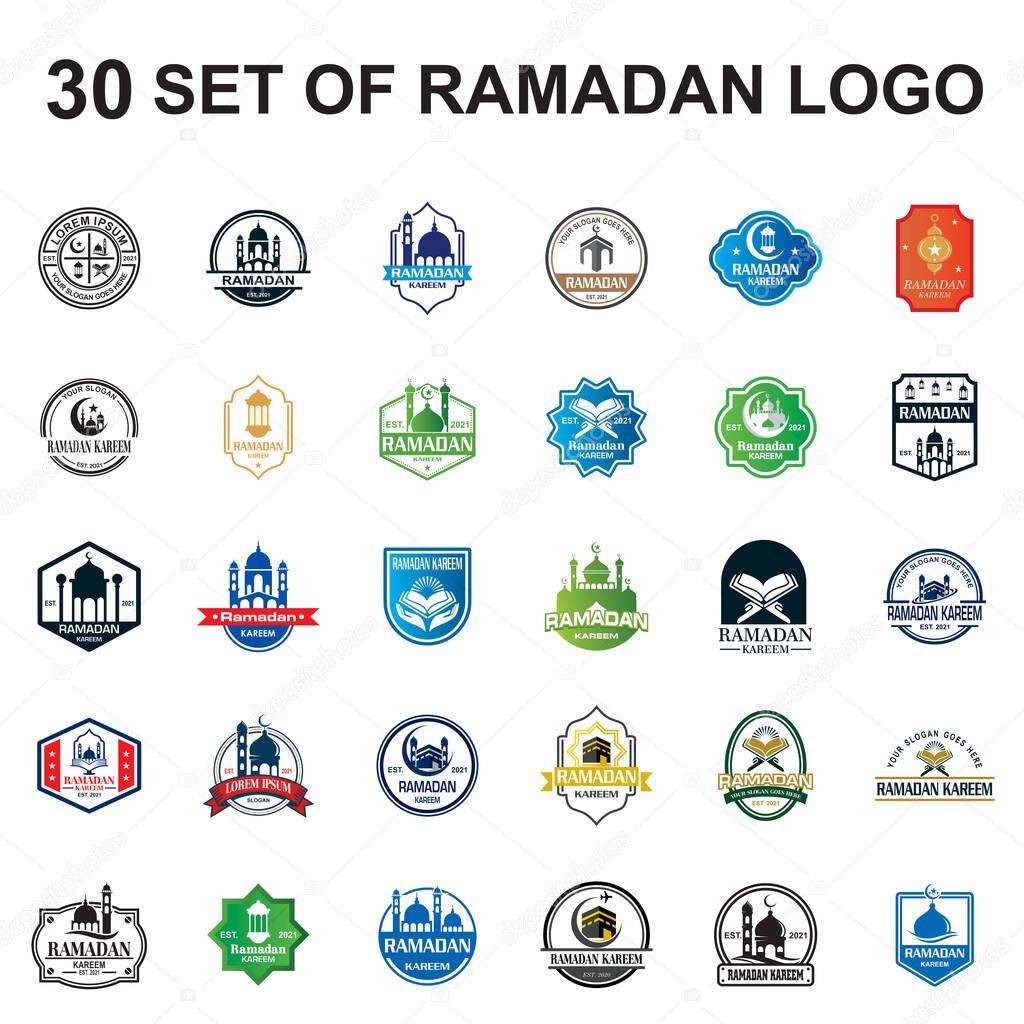 set of ramadan logo , set of islamic vector