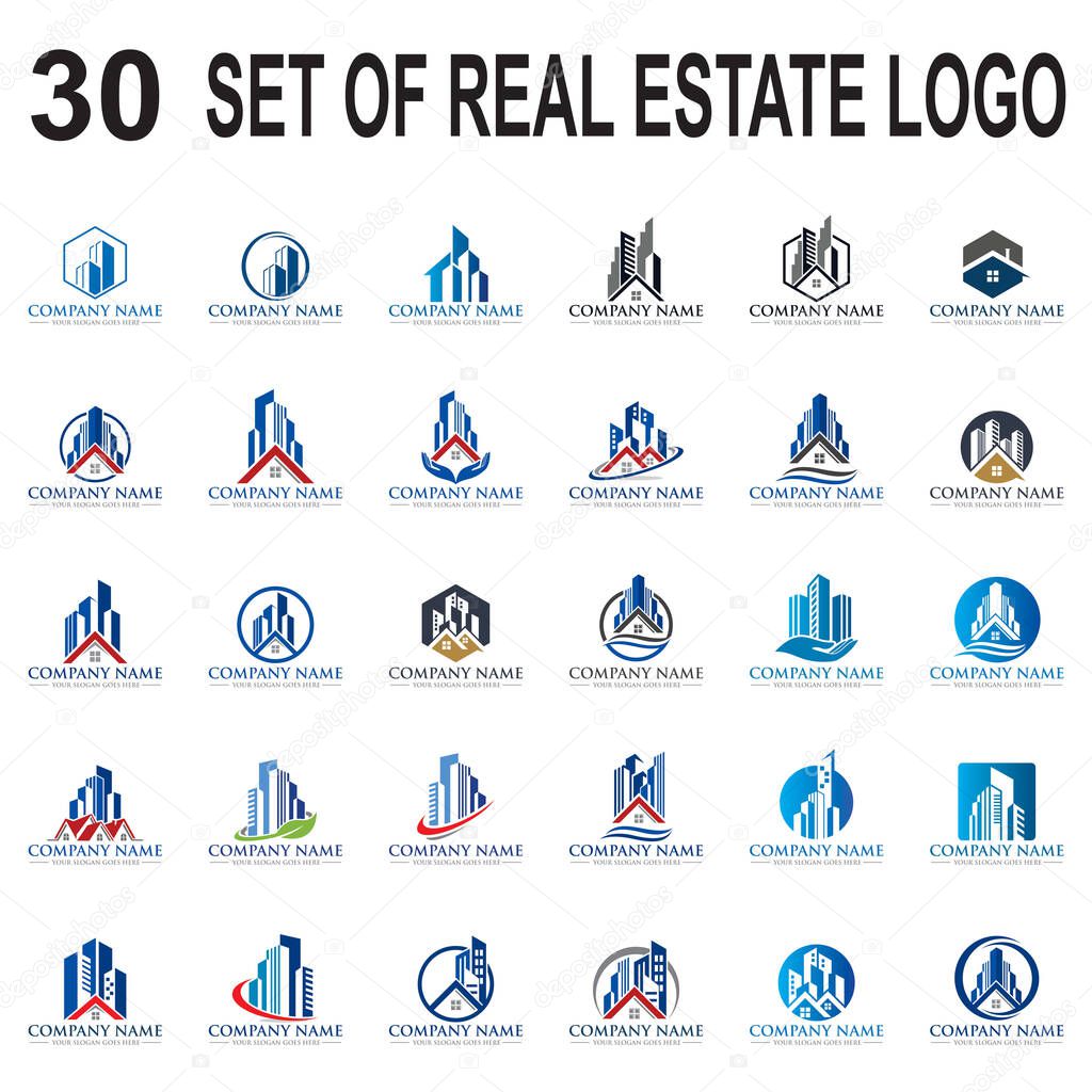 A set of real estate logo , a set of building vector