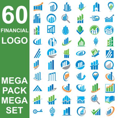 Finans logosu kümesi, grafik vektörü kümesi