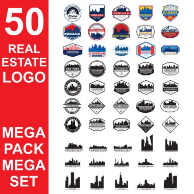 Emlak logosu kümesi, yapı vektörü kümesi