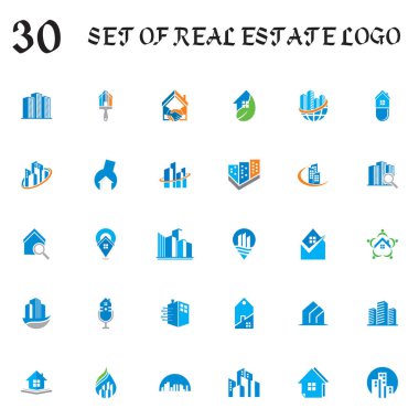 Emlak vektörü kümesi, mimari logo kümesi
