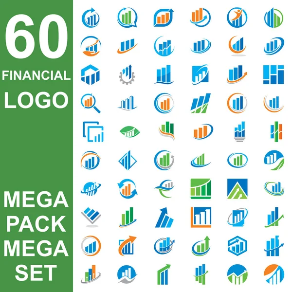 Set Finance Logo Set Chart Vector —  Vetores de Stock