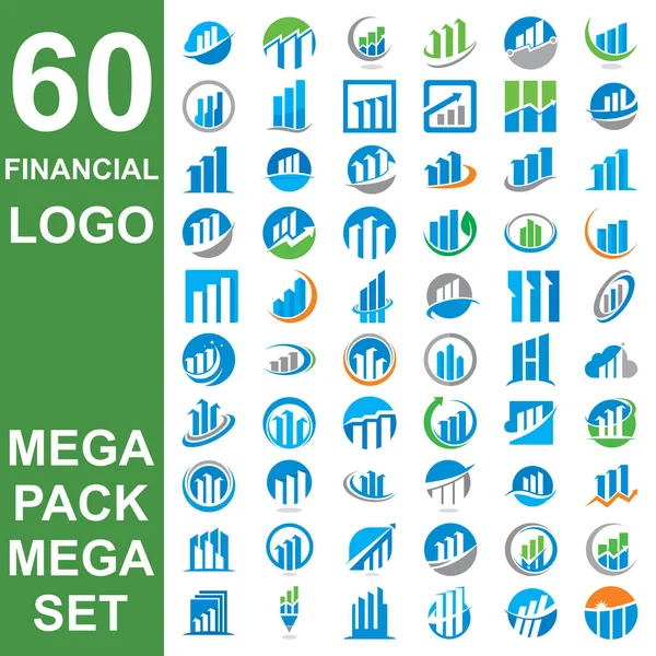 Set Finance Logo Set Chart Vector — Vettoriale Stock