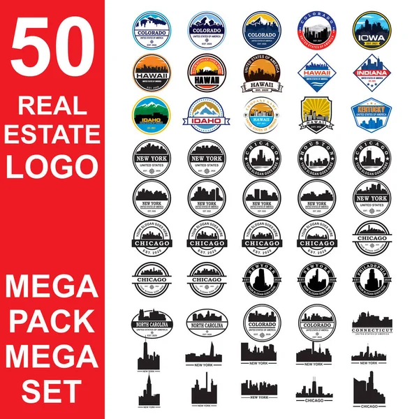 Emlak logosu kümesi, yapı vektörü kümesi